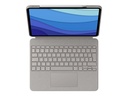 Logitech Combo Touch - Tastatur und Foliohülle - mit Trackpad - hintergrundbeleuchtet - Apple Smart connector - AZERTY - Französisch - Sand - für Apple 12.9-inch iPad Pro (5. Generation)