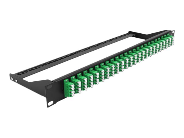 Delock Patch Panel - Rack montierbar - LC Quad SM x 24 - Schwarz, grün - 1U - 48.3 cm (19")