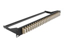 Delock Patch Panel - Rack montierbar - LC Quad MM x 24 - Schwarz, beige - 1U - 48.3 cm (19")