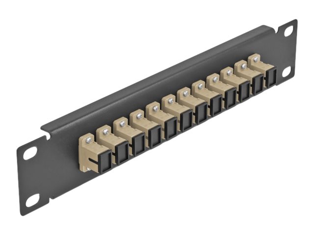 Delock Patch Panel - SC MM X 12 - Schwarz - 1U - 25.4 cm (10")