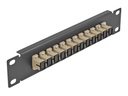 Delock Patch Panel - SC MM X 12 - Schwarz - 1U - 25.4 cm (10")