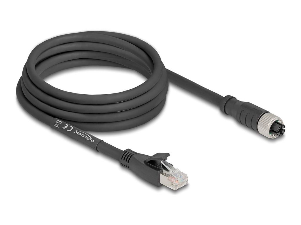 Delock Netzwerkkabel - 8 pin M12-X (W) zu RJ-45 (M)