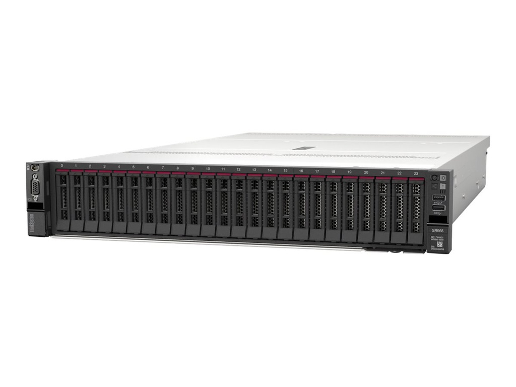 Lenovo ThinkSystem SR665 7D2V - Server - Rack-Montage - 2U - zweiweg - 1 x EPYC 7513 / 2.6 GHz - RAM 64 GB - SAS - Hot-Swap 6.4 cm (2.5")