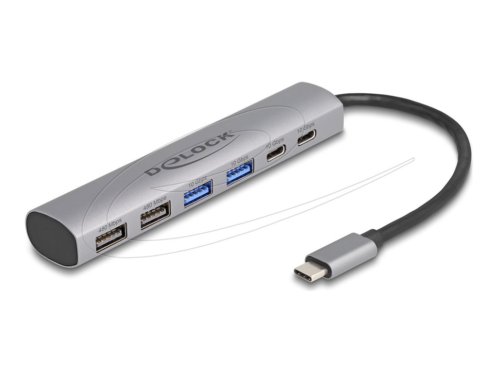 Delock Hub - 2 x USB-C 3.2 Gen 2 + 2 x USB