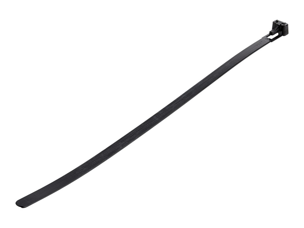 StarTech.com Kabelbinder - 254x7 mm, lösbar, 94V-2/UL, schwarz, 100 Stück - Kabelbinder - 25 cm - Schwarz - TAA-konform (Packung mit 100)