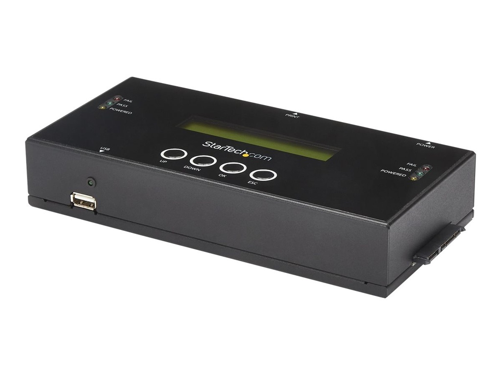 StarTech.com 1:1 Selbständige Festplatten Klonstation/Löscher, SAS/SATA - Solid State / Festplattenduplikator - 1 Schächte (SATA-600 / SAS-2)