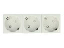 Delock Easy 45 - Steckdose - 2P+E - Typ F - mit Verschluss - 3 Steckdosen - 16 A - Wechselstrom 250 V - weiß, RAL 9003 (Packung mit 5)