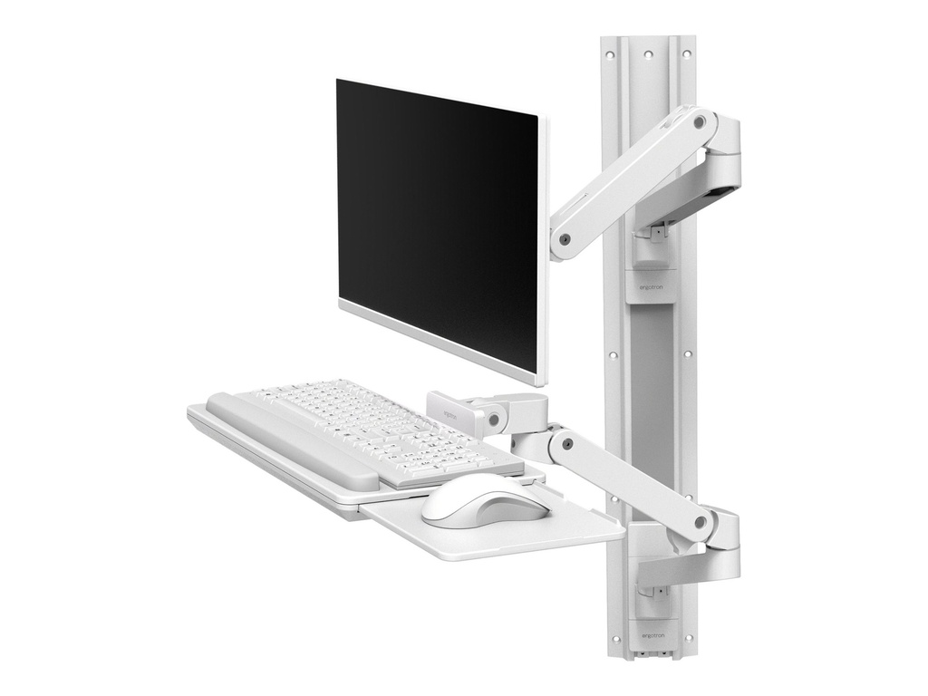 Ergotron LX Pro - Befestigungskit (2 Arme, 2 Aufsätze, Tastatur-Tablett, Mausablage zum Herausziehen, Maushalterung, 2 Wandhalterungssockel, Wandschiene 34", Wandbefestigung, 2 Kabelkanäle, Monitor-Schwenkarm, Tastaturdrehpunkt) - für LCD-Display / PC-Ausrüstung - Aluminium - weiß - Bildschirmgröße: bis zu 86,4 cm (bis zu 34 Zoll)