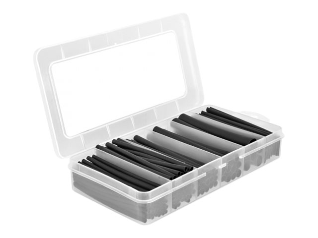 Delock Schrumpfschlauch - Doppelwandig mit Innenkleber, Schrumpfrate 3:1 - 9.5 cm - Schwarz (Packung mit 122)