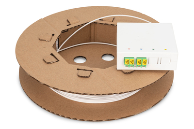 DIGITUS Fttx Installationskit, Vorkonfektioniert, 4-Faser, LC/APC Stecker, Länge 70m