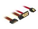 Delock SATA-Kabel - Serial ATA 150/300/600 - SATA, SATA-Stromstecker zu SATA Combo (R)
