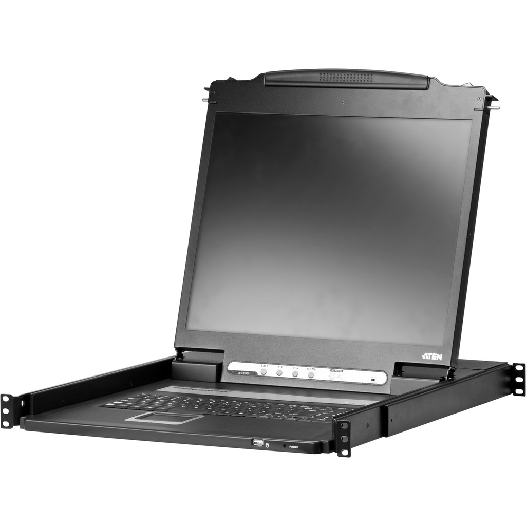 ATEN Lightweight Single Rail 19i LCD Console with USB Peripheral Support and External - KVM-Umschalter - PS/2