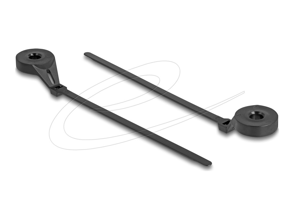 Delock Kabelbinder - mit Befestigungsöse - 18 cm - Schwarz (Packung mit 100)