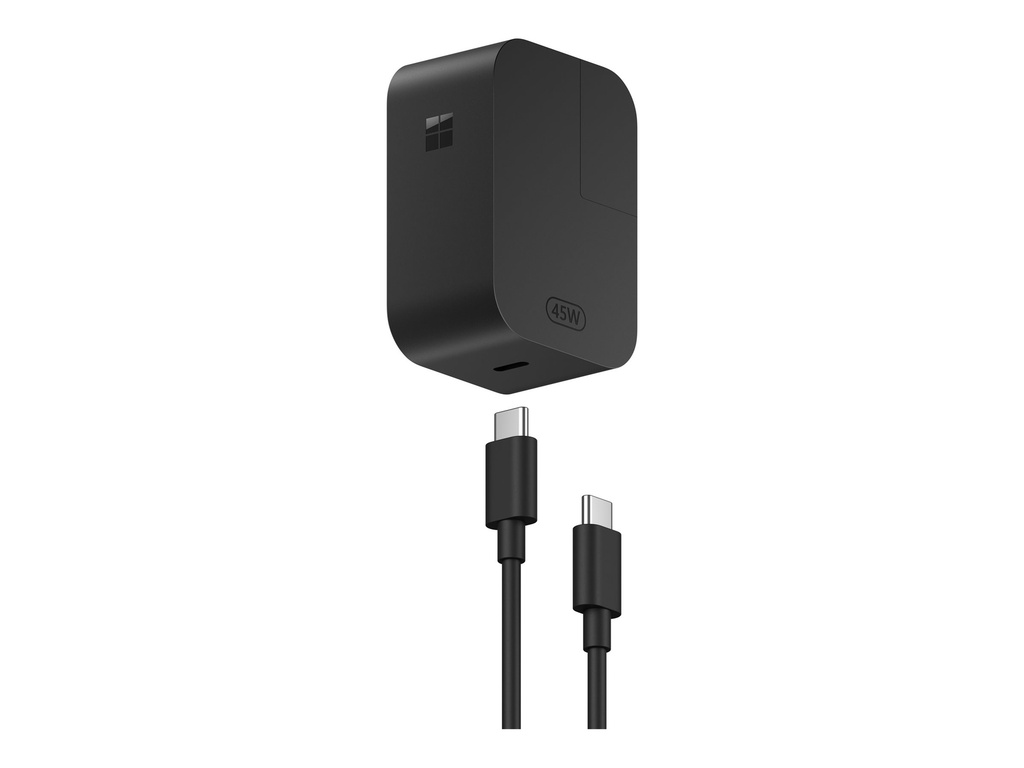Microsoft Surface 45W Power Supply - USB-C Netzteil - Wechselstrom 100-240 V - 45 Watt - Deutschland, EMEA - Schwarz - für Surface Laptop for Business (13-inch)