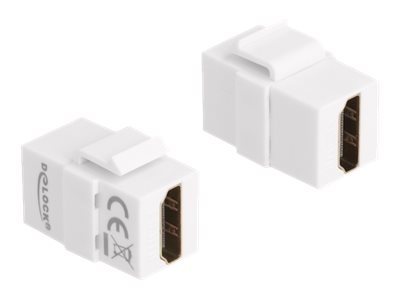 Delock HDMI Kupplung - HDMI weiblich zu HDMI weiblich - weiß - 4K60Hz (3840 x 2160)