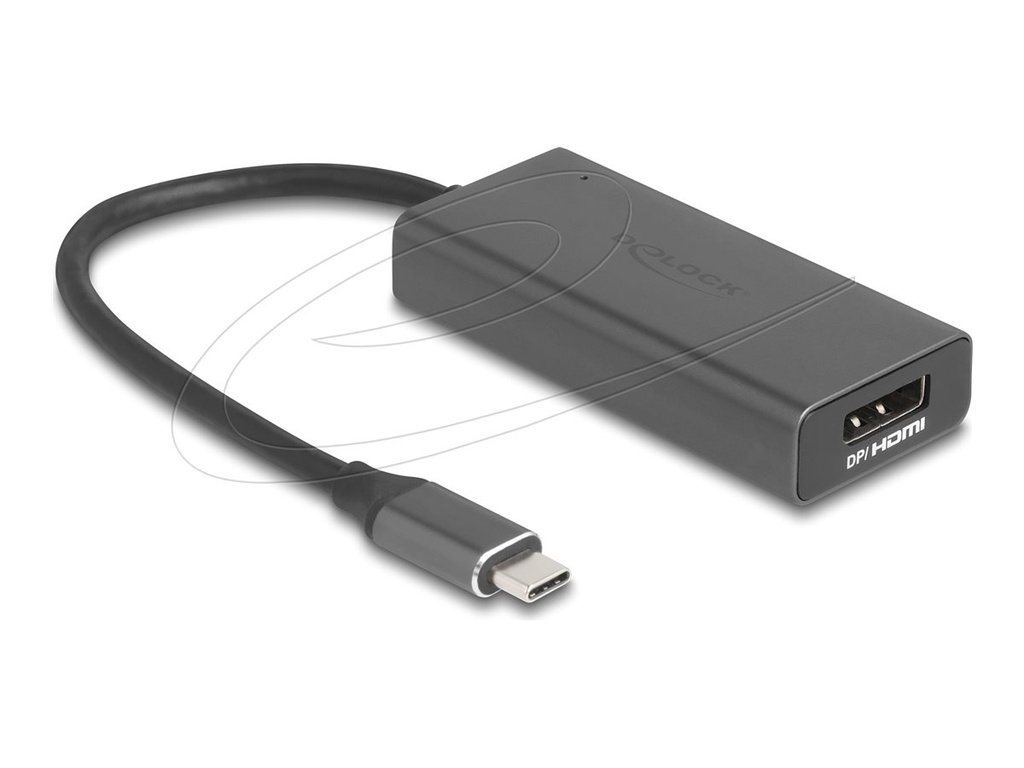 Delock Adapterkabel - HDMI / DisplayPort Kombi weiblich zu USB-C männlich - 15 cm - Grau - 8K120Hz (7680 x 4320)