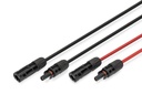 DIGITUS Solarkabel Verlängerung 1m, 6mm², MC4-Anschluss, PV-Kabel 1500V DC, UV-beständig & wetterfest, 2 Kabel, 1x Schwarz, 1x Rot
