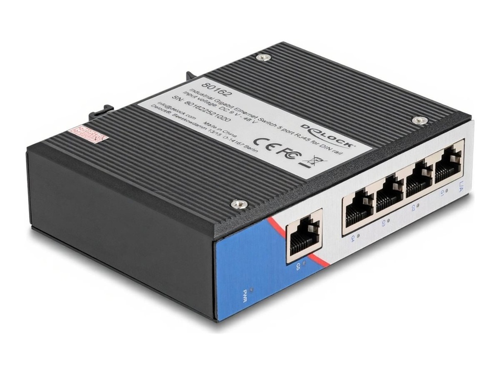 Delock Switch - industriell - 5 x 10/100/1000