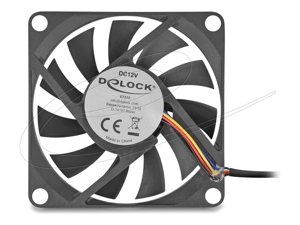 Delock Gehäuselüfter - axial - 70 mm - Schwarz