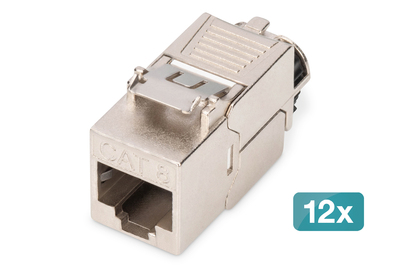 DIGITUS CAT 8.1 Keystone Modul, geschirmt, werkzeugfreier Montageanschluss - 12 Stk.