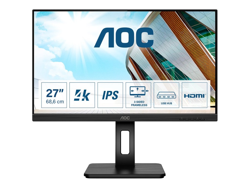 AOC U27P2 - LED-Monitor - 69 cm (27") - 3840 x 2160 4K UHD (2160p)