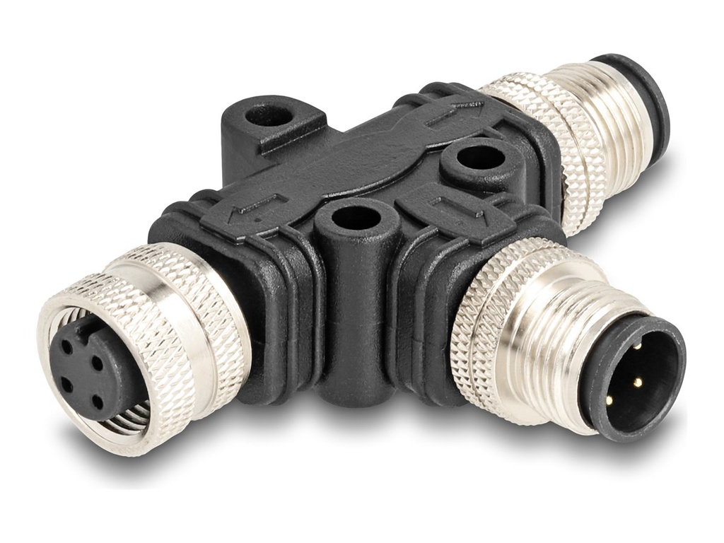 Delock Netz-Splitter - M12 (4-polig) (M) zu M12 (4-polig)