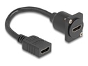 Delock D-Typ HDMI Kabel Buchse zu schwarz - Kabel - Digital/Display/Video