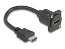 Delock HDMI-Verlängerungskabel - HDMI männlich zu HDMI weiblich schraubbar - 20 cm - Schwarz - unterstützt 4K 60 Hz (3840 x 2160)