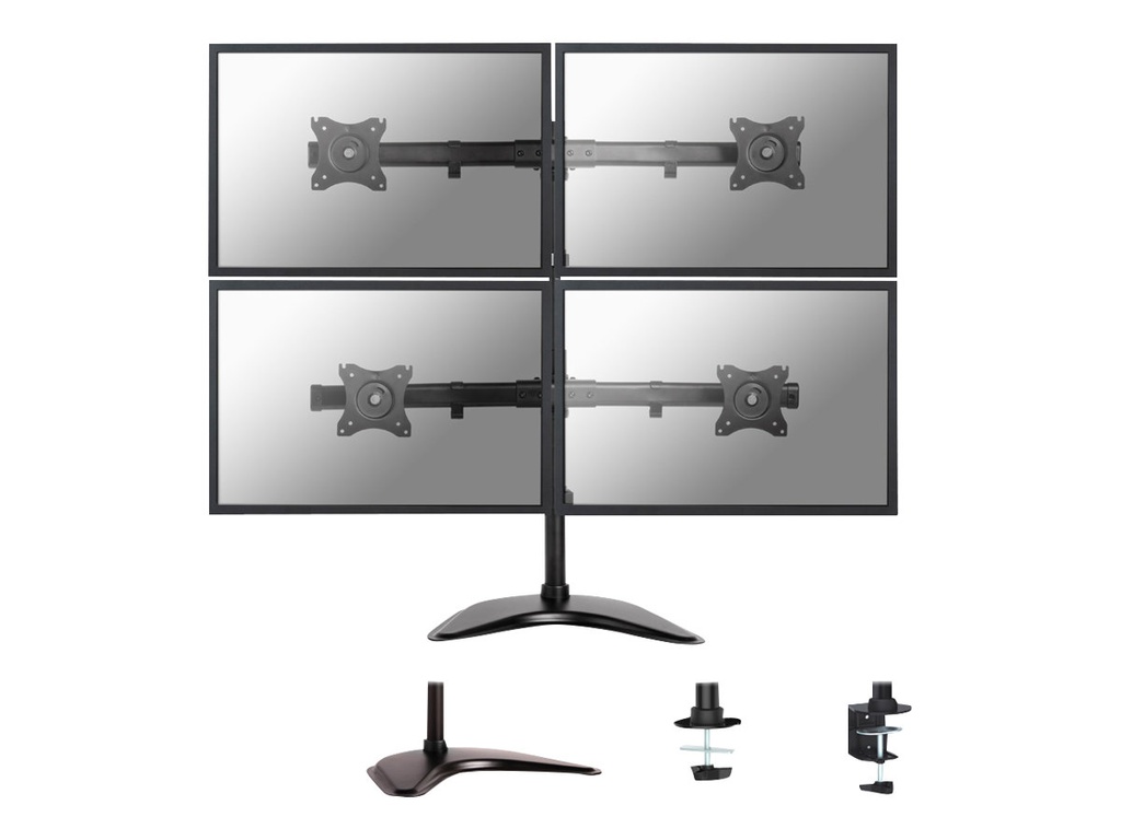 Neomounts NM-D335D4 - Aufstellung - Voll beweglich - für 4 LCD-Anzeigen - Schwarz - Bildschirmgröße: 25.4-68.6 cm (10"-27")