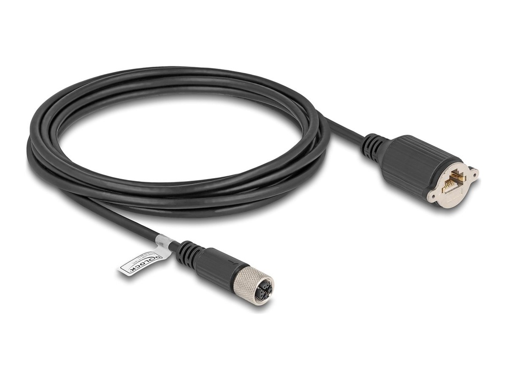 Delock Netzwerkkabel - 8-polig M12 (W) zu RJ-45 (W)