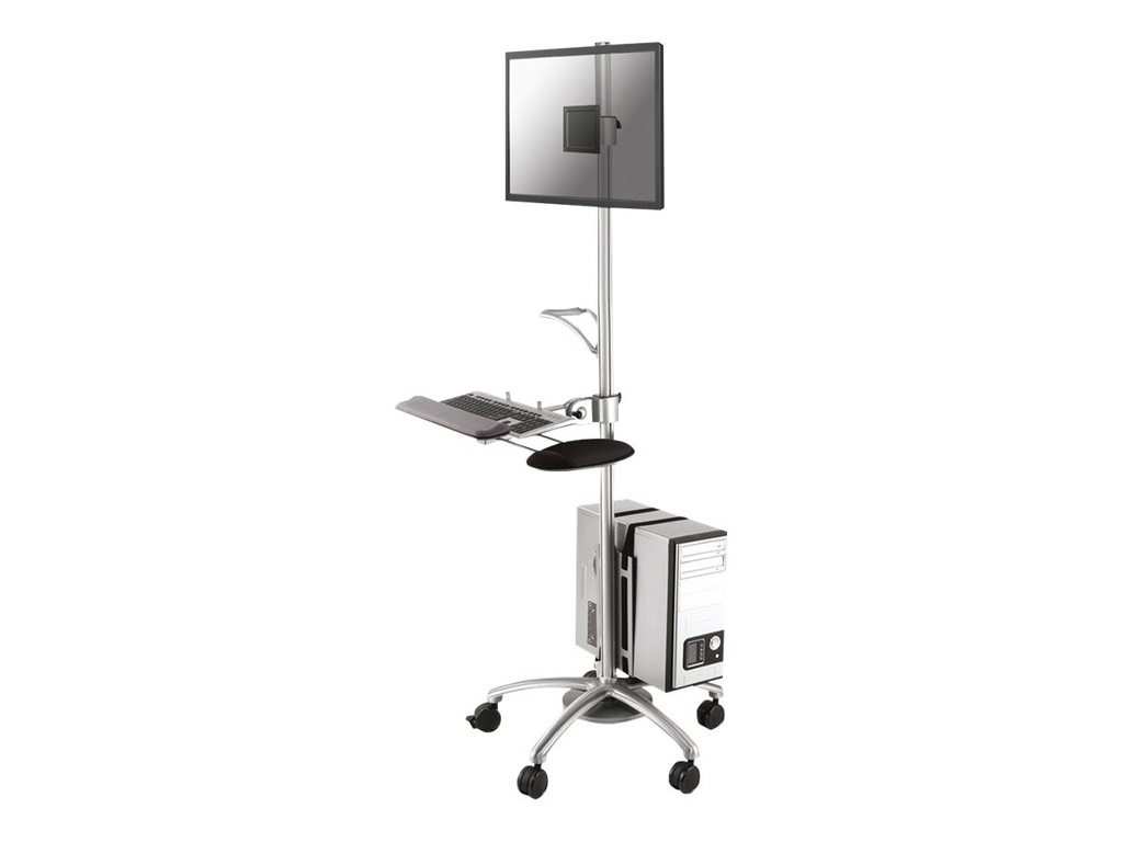Neomounts FPMA-MOBILE1800 Mobiler Arbeitsplatz 10-27" - Silber - Multimedia-Wagen - Aluminium - 6 kg - 25,4 cm (10") - 68,6 cm (27")