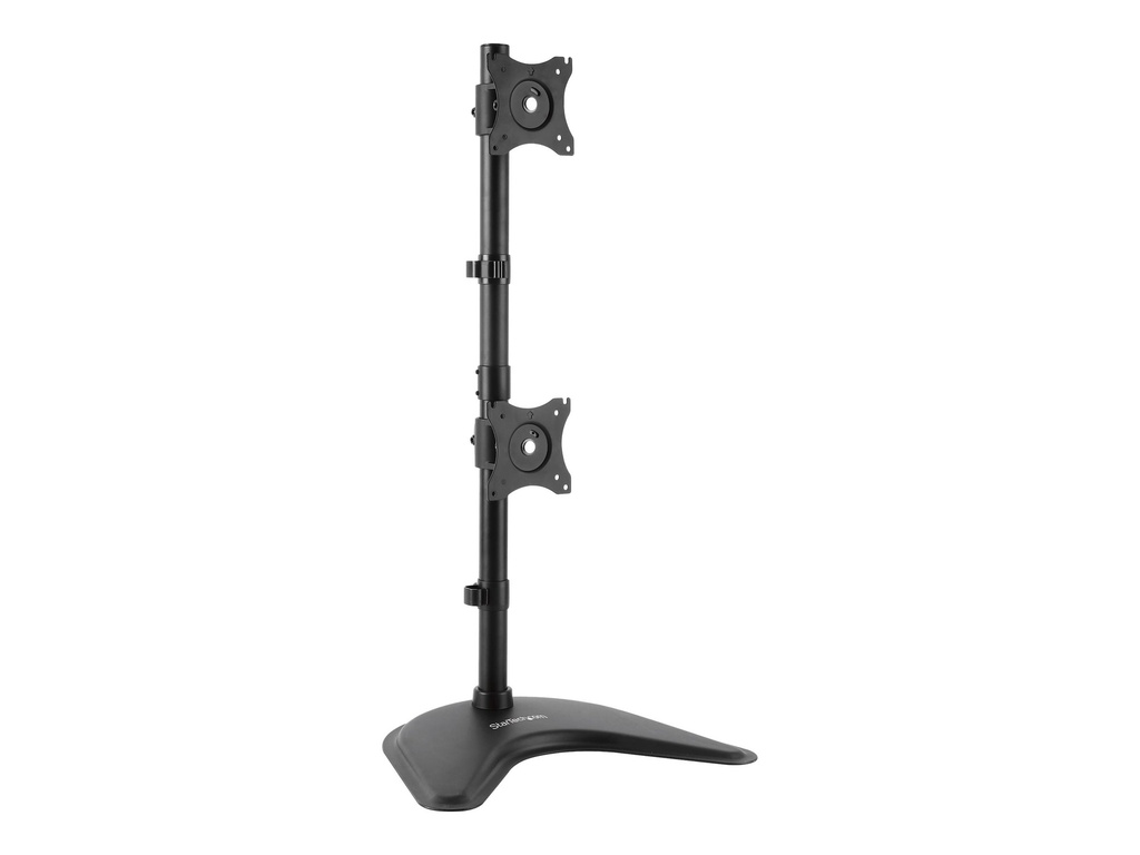 StarTech.com Vertikale Dual Monitorhalterung - Heavy Duty Stahl - Für VESA Monitore bis zu 27 Zoll - Verstellbarer zweifach Moniotrständer - Aufstellung - für 2 Monitore - stabiler Stahl - Schwarz - Bildschirmgröße: 33-68.6 cm (13"-27")