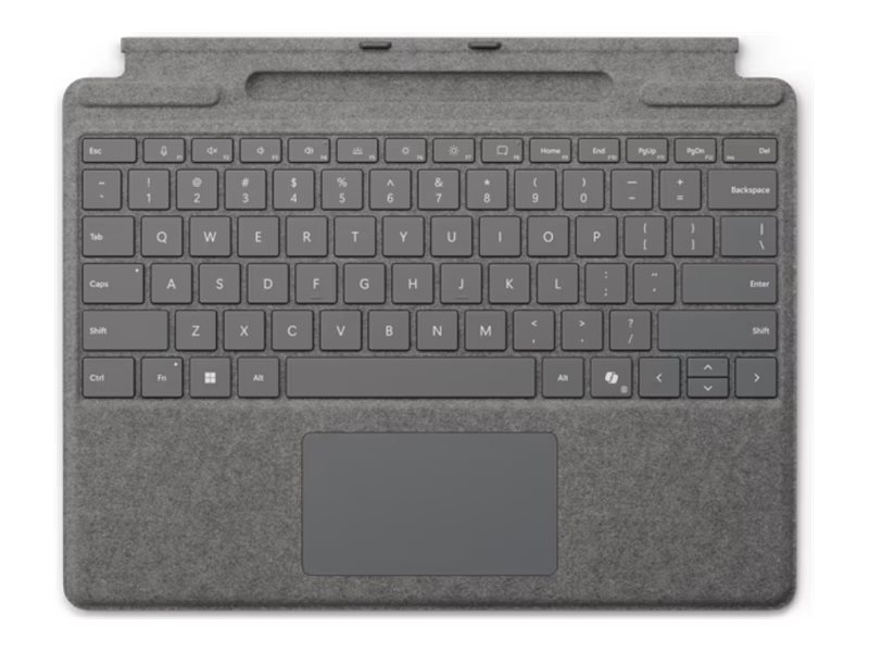 Microsoft Surface Pro Keyboard - Tastatur - mit Trackpad, Beschleunigungsmesser, Surface Slim Pen 2 Ablage- und Ladeschale - AZERTY - Belgien - Platin - für Microsoft Surface Pro 8, Pro 8 for Business, Pro 9, Pro 9 for Business, Pro 10 for Business, Pro (11th Edition)