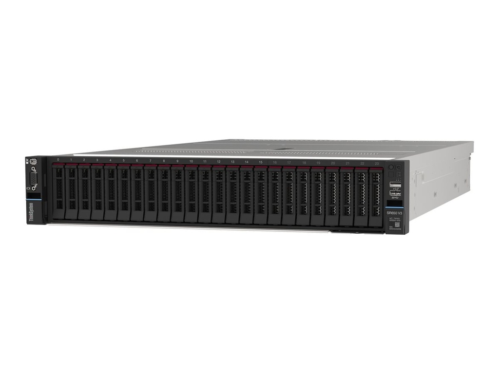 Lenovo ThinkSystem SR650 V3 7D76 - Server - Rack-Montage - 2U - zweiweg - 1 x Xeon Gold 6526Y / 2.8 GHz - RAM 64 GB - SAS - Hot-Swap 6.4 cm (2.5")