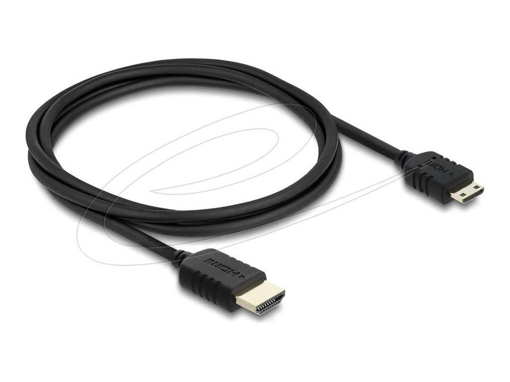 Delock High Speed - HDMI-Kabel - HDMI männlich zu 19-poliger Mini-HDMI männlich - 1 m - dreifach abgeschirmtes Koaxialkabel - Schwarz - 8K60Hz (7680 x 4320)