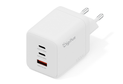 DIGITUS USB GaN Charger 100W, 2x USB-C, 1x USB-A