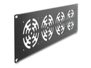 Delock 19" Rackblende für 4 Lüfter 92 x 92 mm dunkelgrau