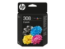 HP 308 - 2er-Pack - Schwarz, Cyan, Magenta, Gelb