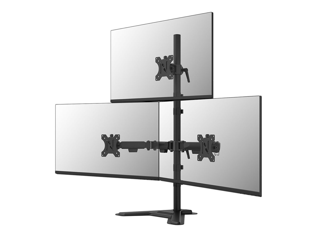 Neomounts Befestigungskit (Monitorarm, Basis) - Voll beweglich - für 3 Monitore - Stahl - Schwarz - Bildschirmgröße: 25.4-81.3 cm (10"-32")