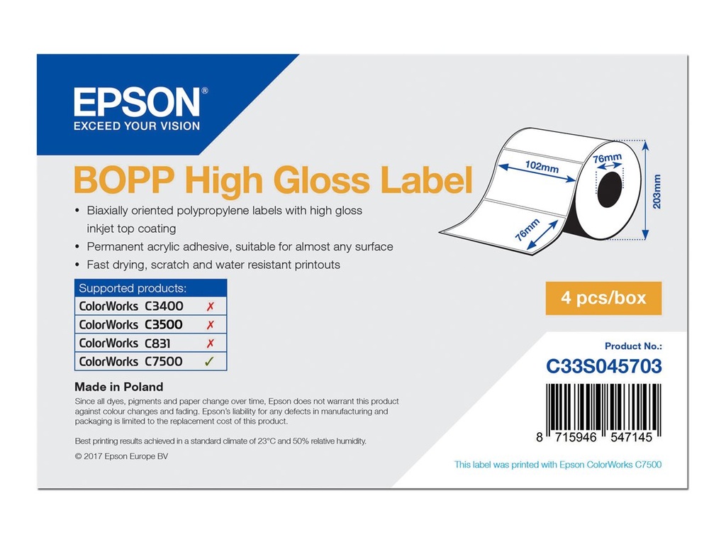 Epson Biaxial gestrecktes Polypropylen (PP)