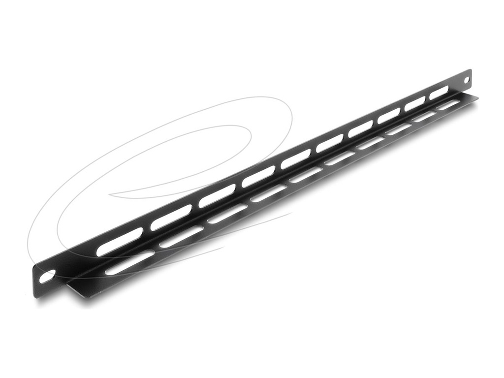 Delock Kabelführungsplatte für Schaltschrank - L-shaped, 22 mm, with cable tie fastening - Schwarz - 0.5U - 48.3 cm (19")