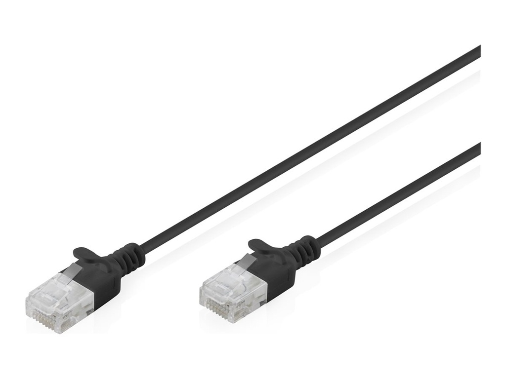 DIGITUS CAT 6 U-UTP Slim Patchkabel, 0,3 m, Schwarz