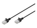 DIGITUS CAT 6 U-UTP Slim Patchkabel, 0,3 m, Schwarz