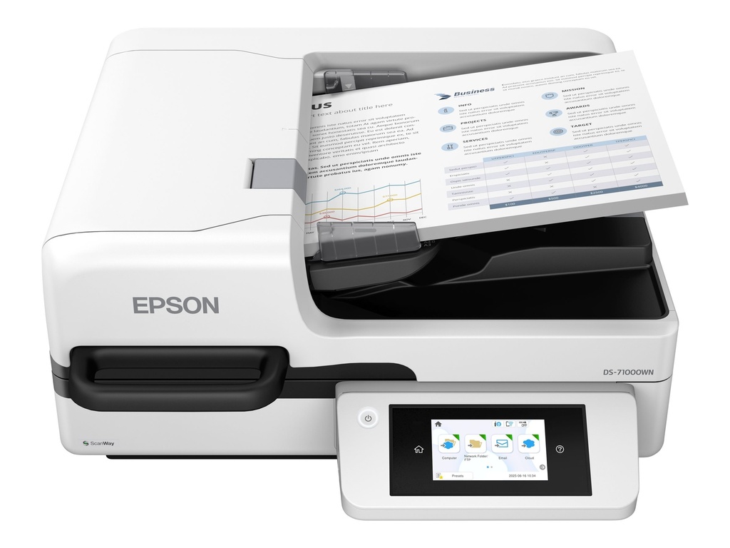 Epson WorkForce DS-71000WN - Dokumentenscanner - Duplex - A3 - 600 dpi x 600 dpi - bis zu 70 Seiten/Min. (einfarbig)