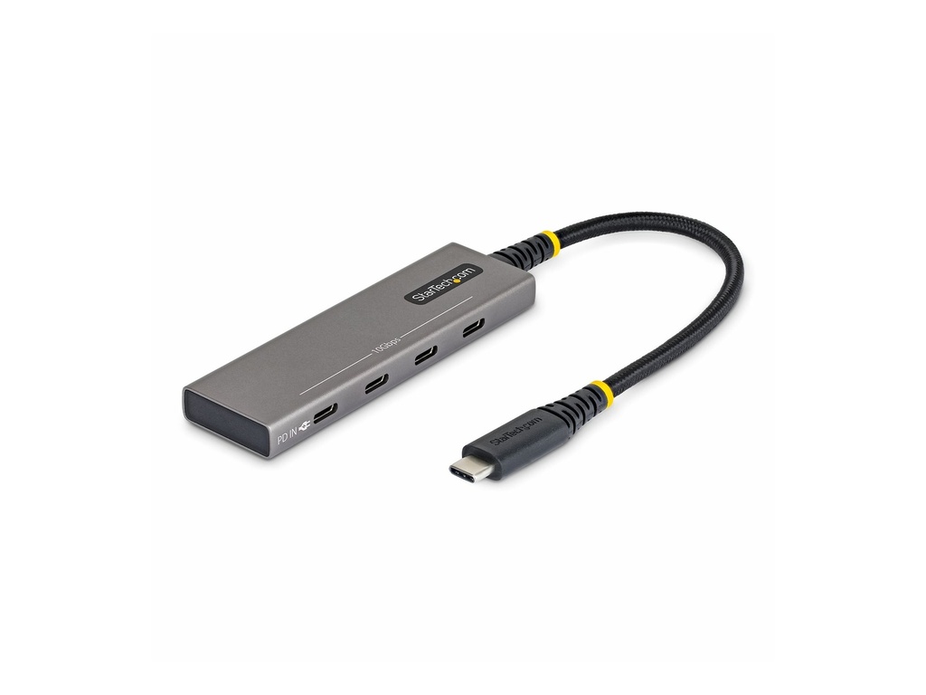 StarTech.com Startech - Hub - 4-Port, 10 Gbps, 100 W PD-Ladung, Überstromschutz, PCR-Aluminium - 3 x USB-C 3.2 Gen 2 + 1 x USB-C 3.2 Gen 2 (Stromversorgung)