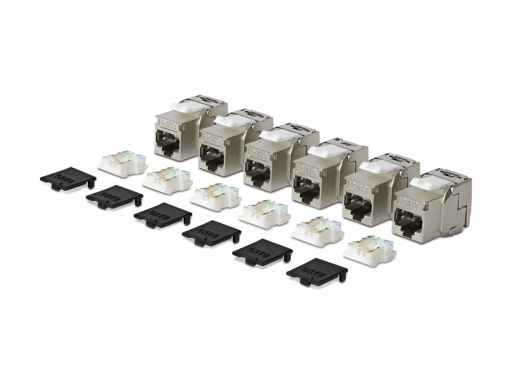 StarTech.com Cat8 Keystone Jack 6-Pack 180-Deg - Netzwerk - CAT 8