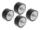 Delock Vibration damper - 2 external threads - Schwarz (Packung mit 4)