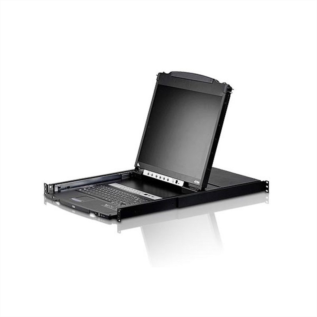 ATEN Dual Rail 19i LCD KVM Switch with USB Peripheral Support Broadcast Mode Daisy - KVM-Umschalter - 8-Port