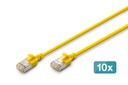 DIGITUS CAT 6A F-FTP Slim Patchkabel, 1,5 m, Gelb, 10 Stück