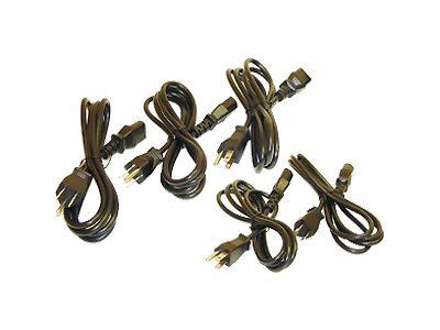 Zebra Stromkabel - NEMA 5-15 (M) zu power IEC 60320 C13 - Wechselstrom 110 V - Vereinigte Staaten (Packung mit 5)
